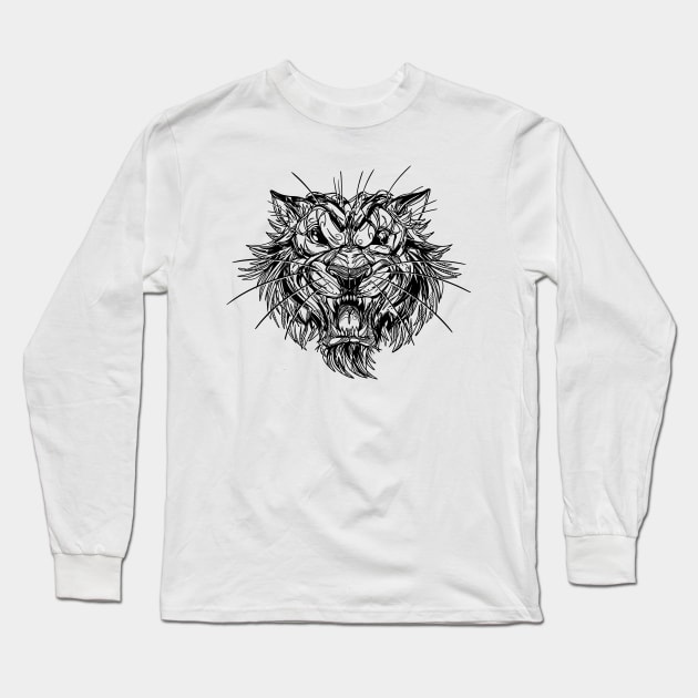 Tiger Rage Long Sleeve T-Shirt by MattKetmo